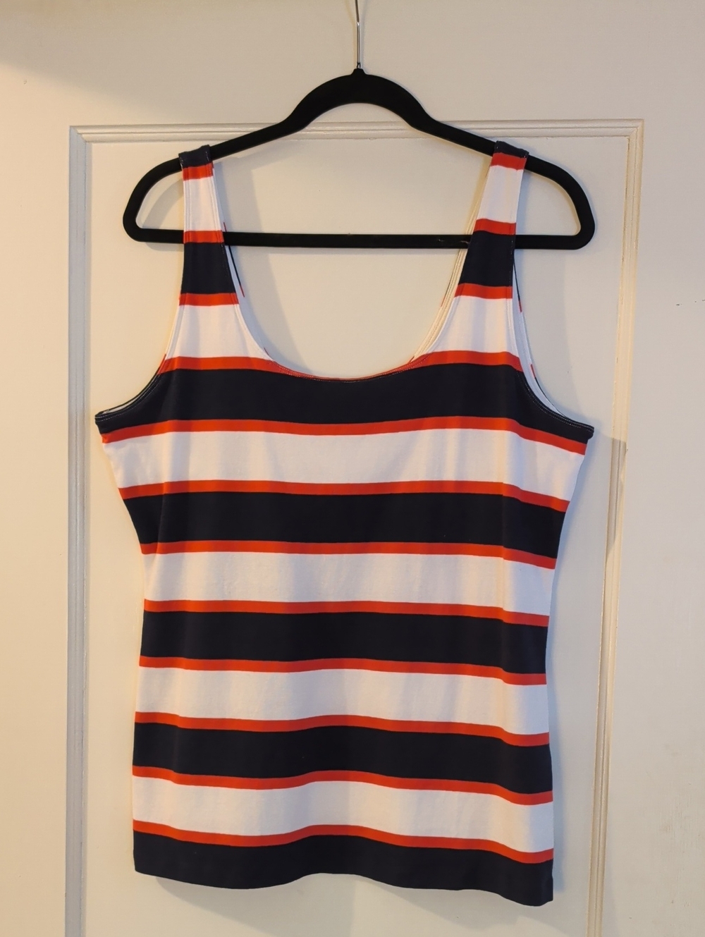 Banana Republic Navy, White & Red Striped Tank, Sz XL